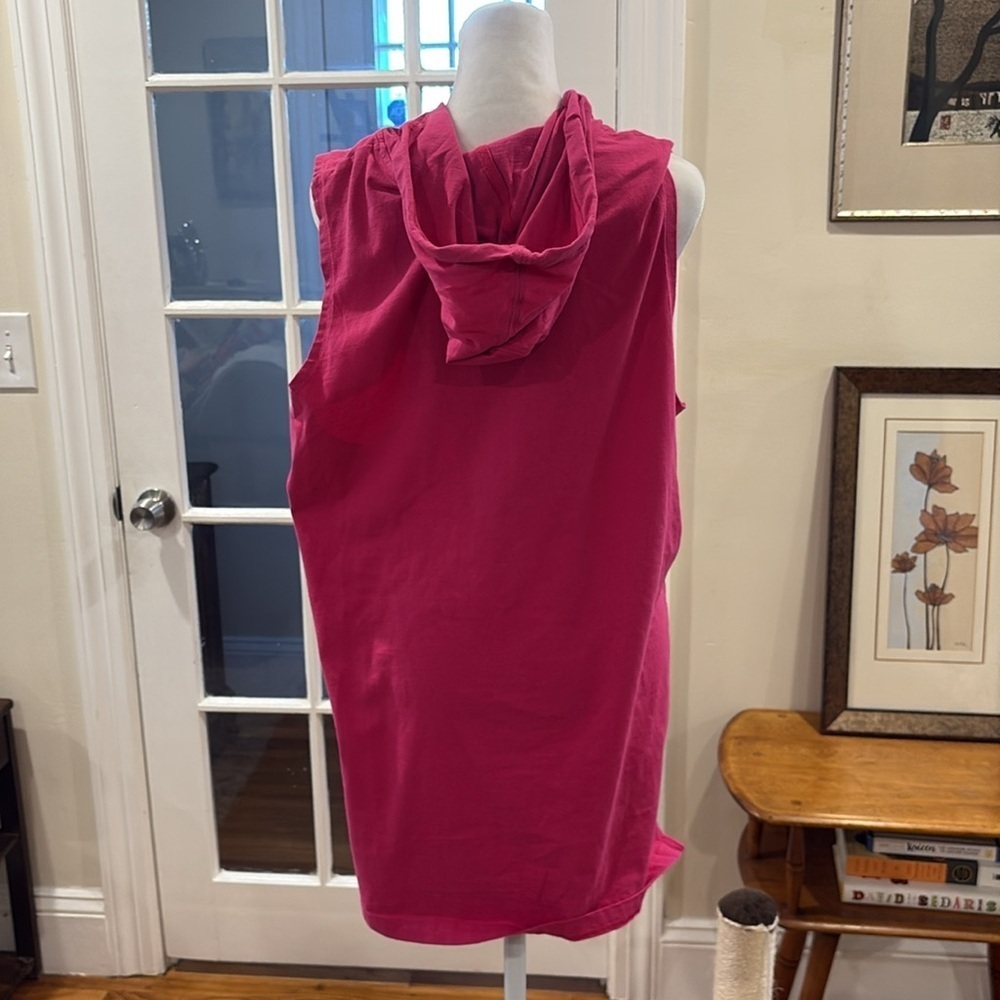 Croft & Barrow Pink Sleeveless Hooded cover-up - Picture 5 of 9